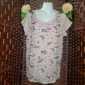 J.CREW blouse color pink Whith stone in the chest beautiful design